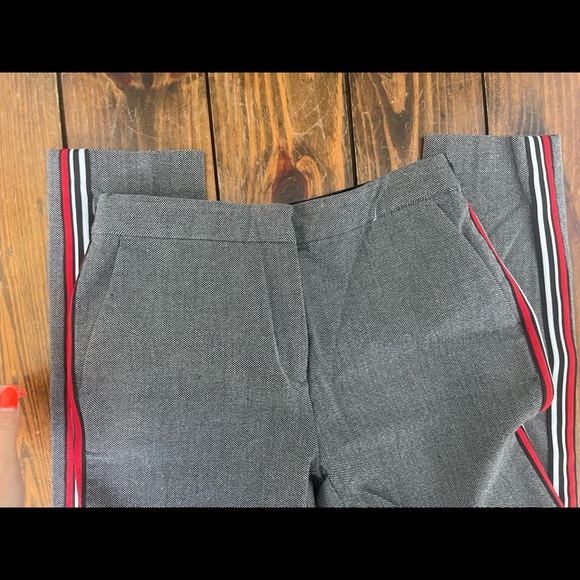 Zara Gray Pants with Red and White Stripes - Picture 6 of 7